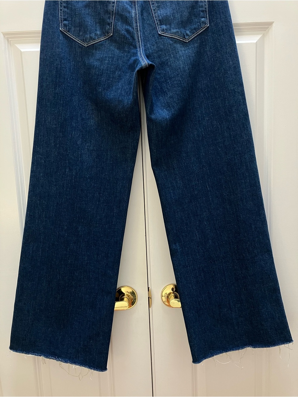 Paige Anessa 31" Wide Leg Denim Jeans Raw Hem High Rise Ancient Wash size 28 - Picture 7 of 12